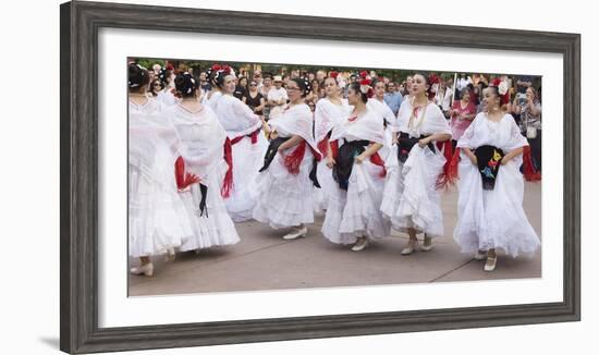 New Mexico, Santa Fe. Hispanic Folkloric Dance Group, Bandstand 2014-Luc Novovitch-Framed Photographic Print