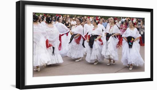 New Mexico, Santa Fe. Hispanic Folkloric Dance Group, Bandstand 2014-Luc Novovitch-Framed Photographic Print