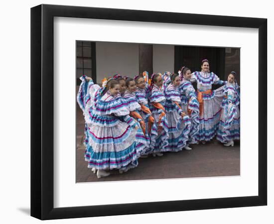 New Mexico, Santa Fe. Hispanic Folkloric Dance Group, Bandstand 2014-Luc Novovitch-Framed Photographic Print