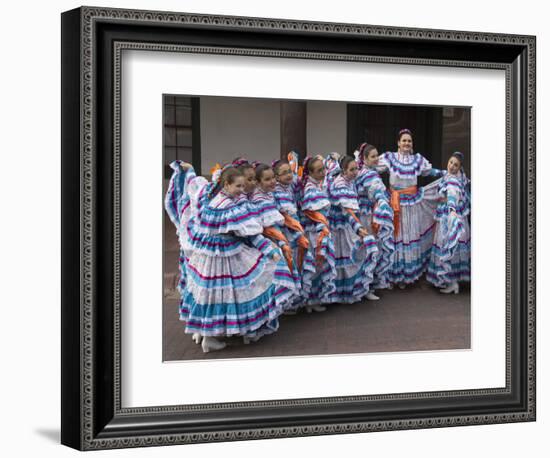 New Mexico, Santa Fe. Hispanic Folkloric Dance Group, Bandstand 2014-Luc Novovitch-Framed Photographic Print