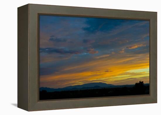 New Mexico, Santa Fe, Sunset from Hyde Park Road at Avenida Primera S-Bernard Friel-Framed Premier Image Canvas
