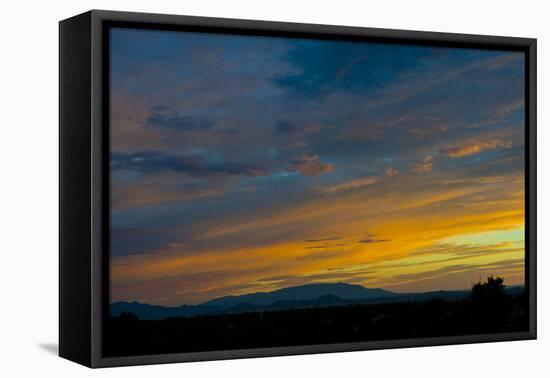 New Mexico, Santa Fe, Sunset from Hyde Park Road at Avenida Primera S-Bernard Friel-Framed Premier Image Canvas