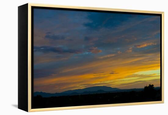 New Mexico, Santa Fe, Sunset from Hyde Park Road at Avenida Primera S-Bernard Friel-Framed Premier Image Canvas
