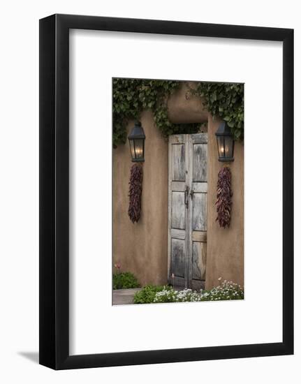 New Mexico, Santa Fe. Weathered Door to Home-Jaynes Gallery-Framed Photographic Print