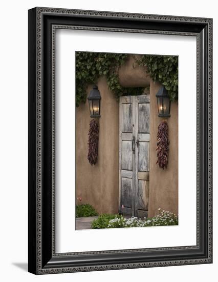 New Mexico, Santa Fe. Weathered Door to Home-Jaynes Gallery-Framed Photographic Print