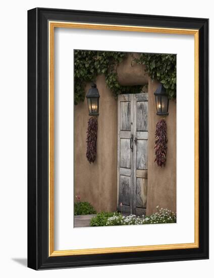 New Mexico, Santa Fe. Weathered Door to Home-Jaynes Gallery-Framed Photographic Print