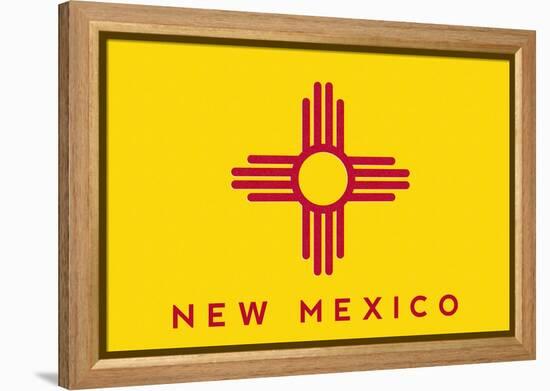 New Mexico State Flag - Letterpress-Lantern Press-Framed Stretched Canvas