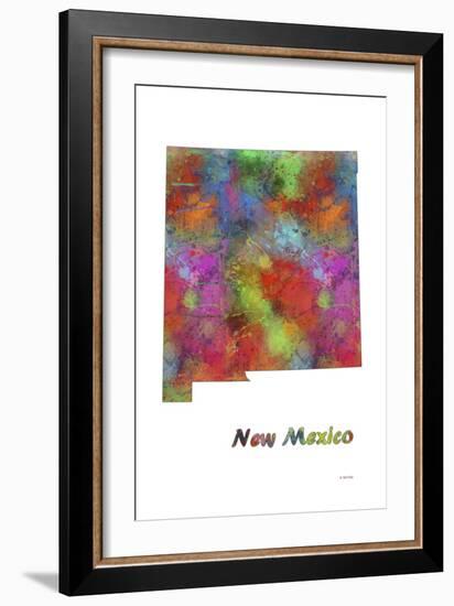 New Mexico State Map 1-Marlene Watson-Framed Giclee Print