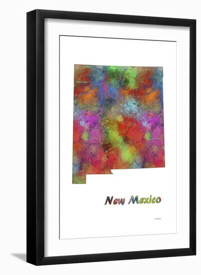 New Mexico State Map 1-Marlene Watson-Framed Giclee Print