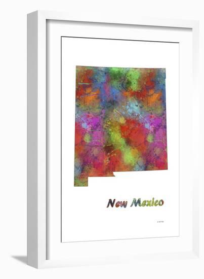New Mexico State Map 1-Marlene Watson-Framed Giclee Print