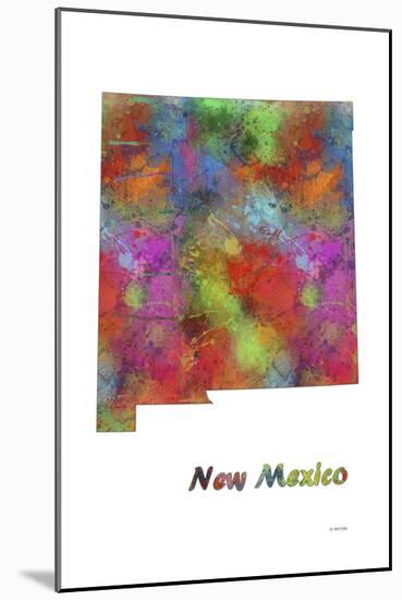 New Mexico State Map 1-Marlene Watson-Mounted Giclee Print