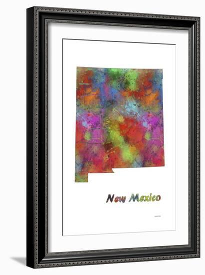 New Mexico State Map 1-Marlene Watson-Framed Giclee Print