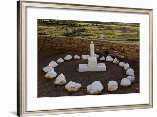 New Mexico. Statue of St Francis Outside Mission San Jose De La Laguna-Luc Novovitch-Framed Photographic Print