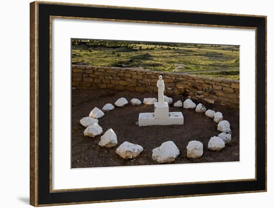 New Mexico. Statue of St Francis Outside Mission San Jose De La Laguna-Luc Novovitch-Framed Photographic Print