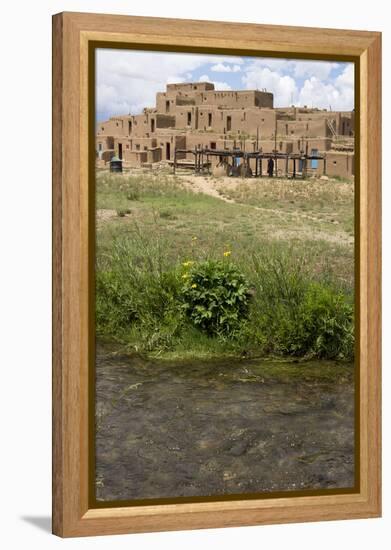 New Mexico. Taos Pueblo, Architecture Style from Pre Hispanic Americas-Luc Novovitch-Framed Premier Image Canvas