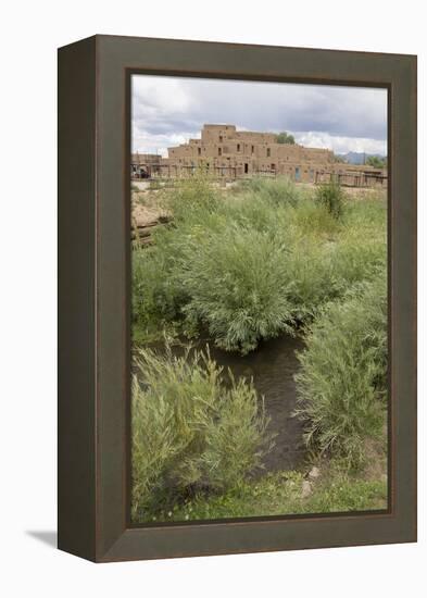 New Mexico. Taos Pueblo, Architecture Style from Pre Hispanic Americas-Luc Novovitch-Framed Premier Image Canvas