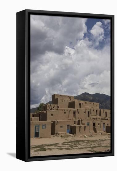 New Mexico, Taos. Taos Pueblo, Pre Hispanic Architecture-Luc Novovitch-Framed Premier Image Canvas