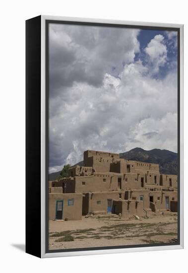 New Mexico, Taos. Taos Pueblo, Pre Hispanic Architecture-Luc Novovitch-Framed Premier Image Canvas