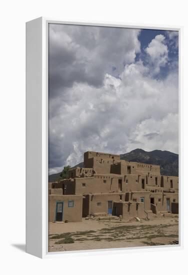 New Mexico, Taos. Taos Pueblo, Pre Hispanic Architecture-Luc Novovitch-Framed Premier Image Canvas