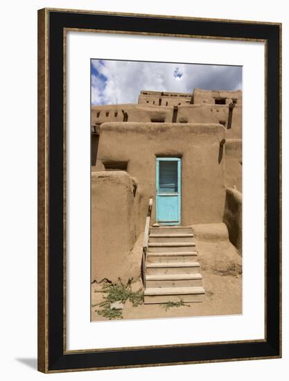 New Mexico, Taos. Taos Pueblo, Pre Hispanic Architecture-Luc Novovitch-Framed Photographic Print