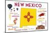 New Mexico - Typography and Icons-Lantern Press-Mounted Art Print