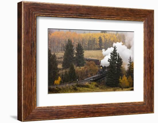 New Mexico, USA - Cumbres & Toltec Scenic Steam Train, from Chama, New Mexico to Antonito, Color...-Panoramic Images-Framed Photographic Print