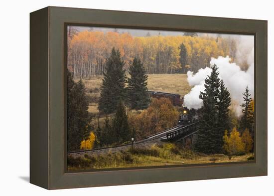 New Mexico, USA - Cumbres & Toltec Scenic Steam Train, from Chama, New Mexico to Antonito, Color...-Panoramic Images-Framed Premier Image Canvas