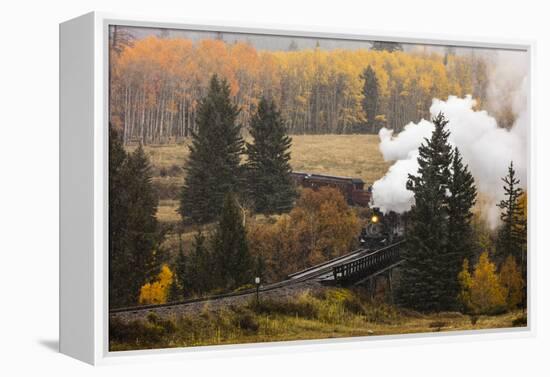 New Mexico, USA - Cumbres & Toltec Scenic Steam Train, from Chama, New Mexico to Antonito, Color...-Panoramic Images-Framed Premier Image Canvas