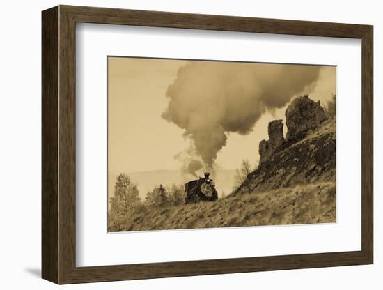 New Mexico, USA - Cumbres & Toltec Scenic Steam Train, from Chama, New Mexico to Antonito, Color...-Panoramic Images-Framed Photographic Print