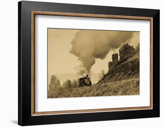 New Mexico, USA - Cumbres & Toltec Scenic Steam Train, from Chama, New Mexico to Antonito, Color...-Panoramic Images-Framed Photographic Print