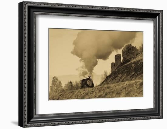 New Mexico, USA - Cumbres & Toltec Scenic Steam Train, from Chama, New Mexico to Antonito, Color...-Panoramic Images-Framed Photographic Print