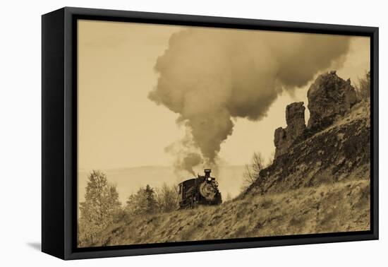 New Mexico, USA - Cumbres & Toltec Scenic Steam Train, from Chama, New Mexico to Antonito, Color...-Panoramic Images-Framed Premier Image Canvas