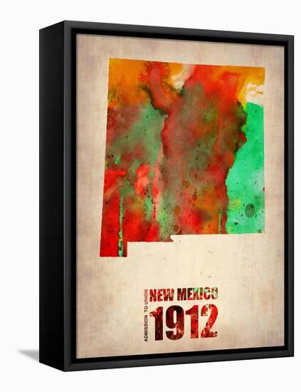 New Mexico Watercolor Map-NaxArt-Framed Stretched Canvas