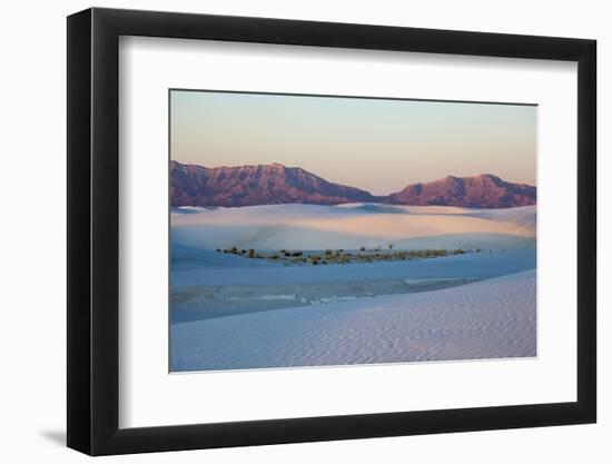 New Mexico. White Sands National Monument landscape of sand dunes and mountains-Hollice Looney-Framed Photographic Print