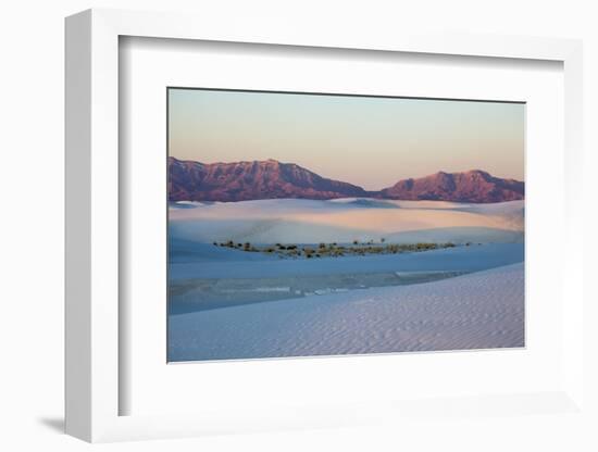 New Mexico. White Sands National Monument landscape of sand dunes and mountains-Hollice Looney-Framed Photographic Print