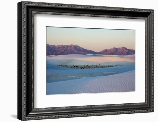 New Mexico. White Sands National Monument landscape of sand dunes and mountains-Hollice Looney-Framed Photographic Print