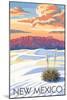 New Mexico - White Sands Sunset-Lantern Press-Mounted Art Print