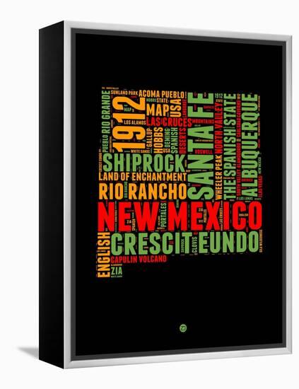 New Mexico Word Cloud 1-NaxArt-Framed Stretched Canvas