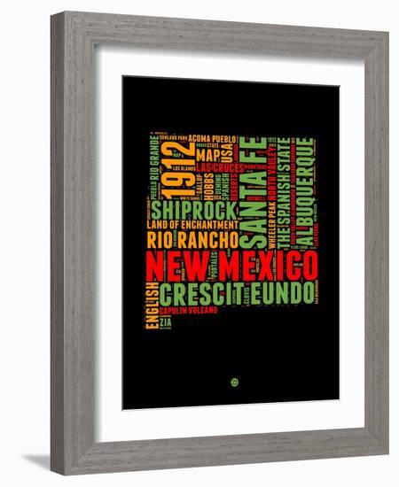 New Mexico Word Cloud 1-NaxArt-Framed Art Print