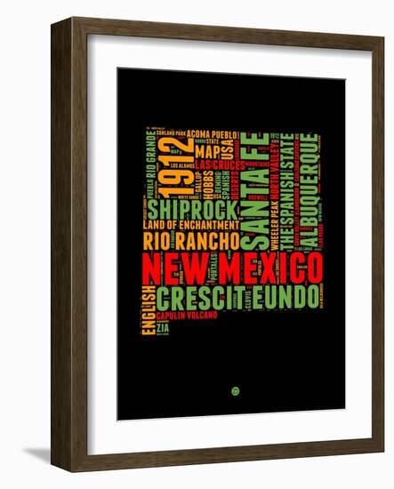 New Mexico Word Cloud 1-NaxArt-Framed Art Print