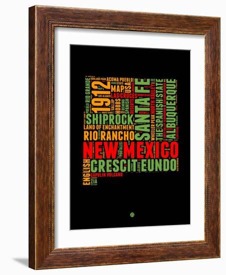 New Mexico Word Cloud 1-NaxArt-Framed Art Print