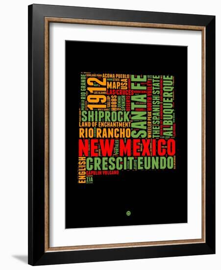 New Mexico Word Cloud 1-NaxArt-Framed Art Print