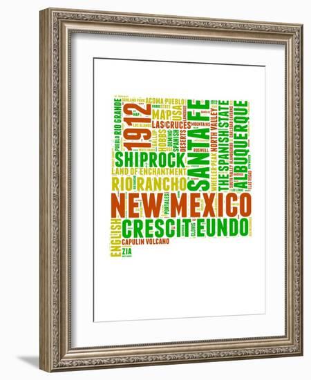 New Mexico Word Cloud Map-NaxArt-Framed Art Print