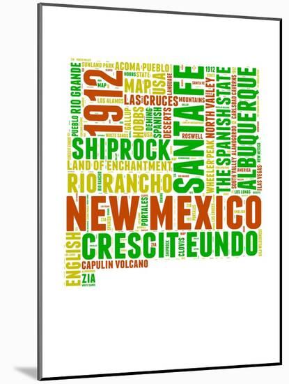 New Mexico Word Cloud Map-NaxArt-Mounted Art Print