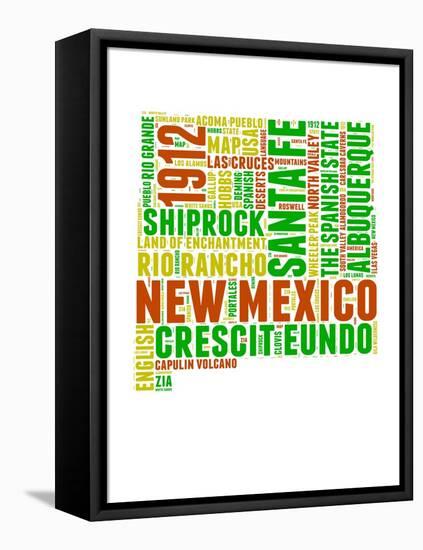 New Mexico Word Cloud Map-NaxArt-Framed Stretched Canvas