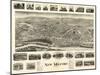 New Milford, Connecticut - Panoramic Map-Lantern Press-Mounted Art Print