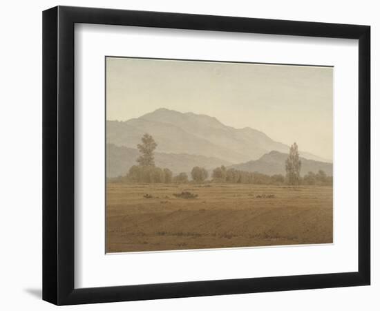 New Moon above the Riesengebirge Mountains, 1810 or 1828-35 (Pen, Ink and W/C)-Caspar David Friedrich-Framed Giclee Print