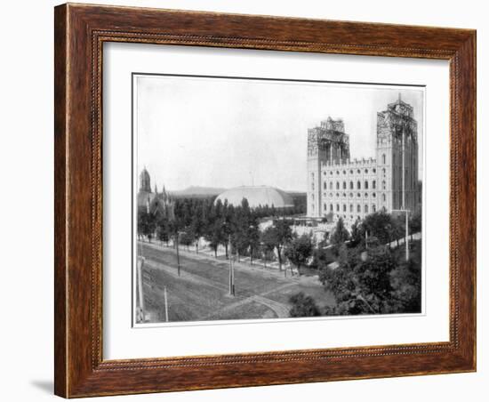 New Mormon Temple, Salt Lake City, Utah, Late 19th Century-John L Stoddard-Framed Giclee Print