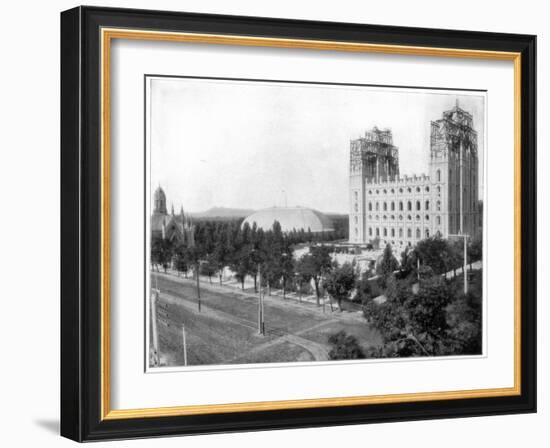 New Mormon Temple, Salt Lake City, Utah, Late 19th Century-John L Stoddard-Framed Giclee Print