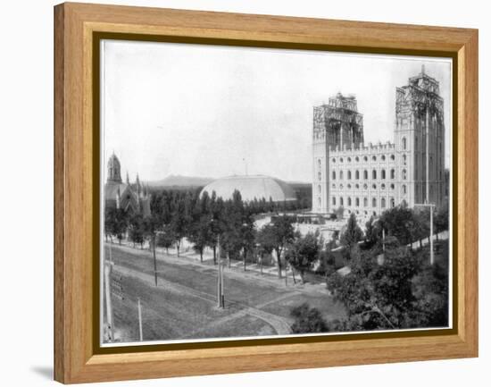 New Mormon Temple, Salt Lake City, Utah, Late 19th Century-John L Stoddard-Framed Premier Image Canvas